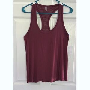 NEW Beyond Yoga All About It Tank Top M Maroon Racerback Mesh Back Activewear